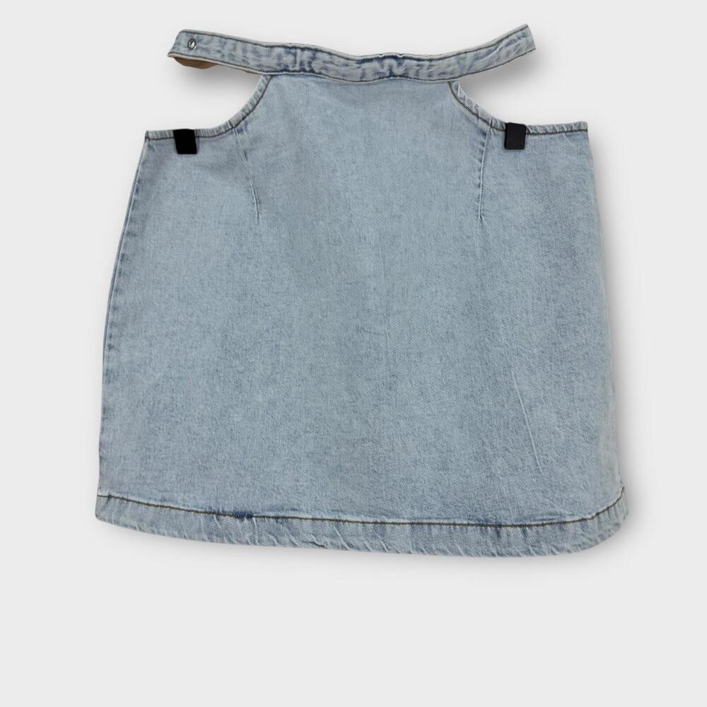 WeWoreWhat Women’s Size Small Indigo Blue Cut Out Belted Denim Mini Skirt New